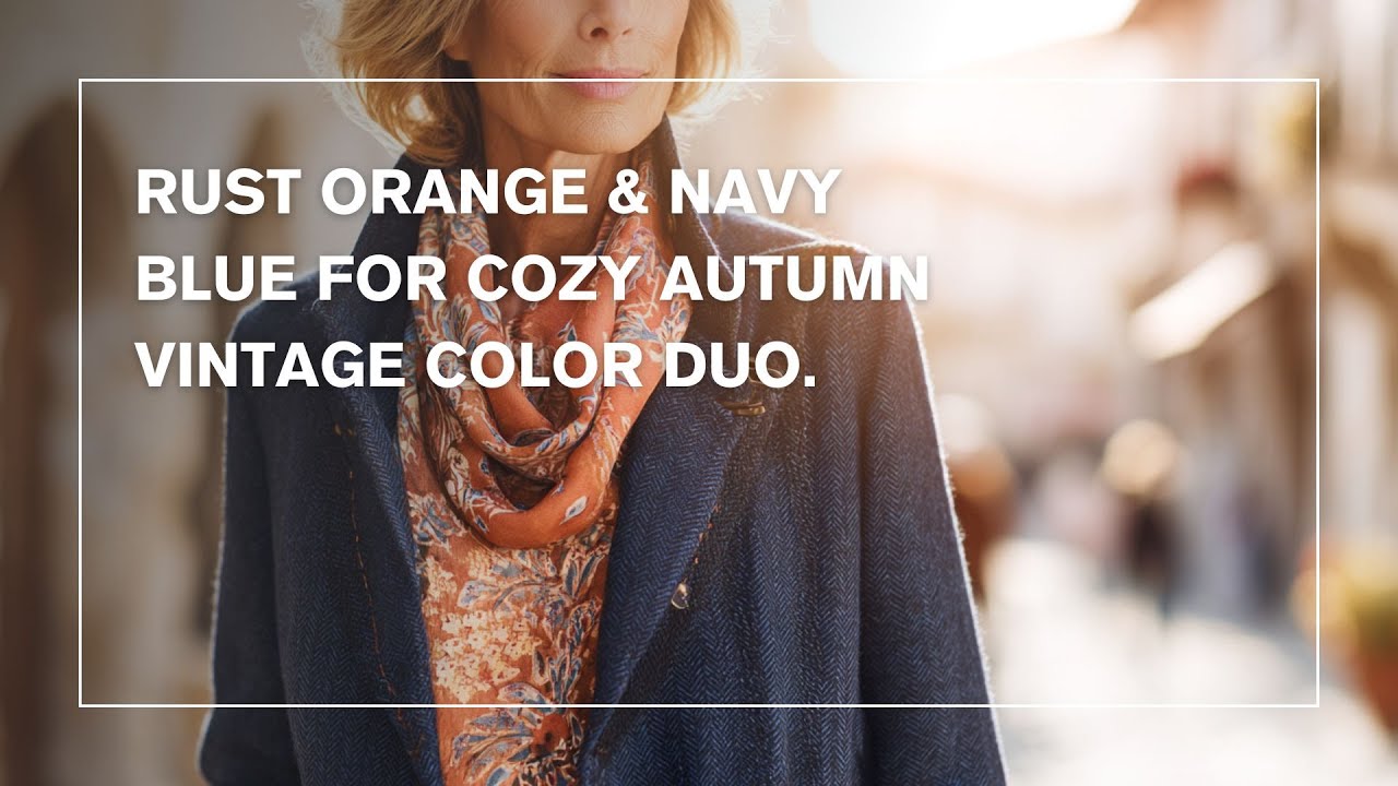 Rust Orange & Navy Blue 🍁 Cozy Autumn Vintage Color Duo for 2025