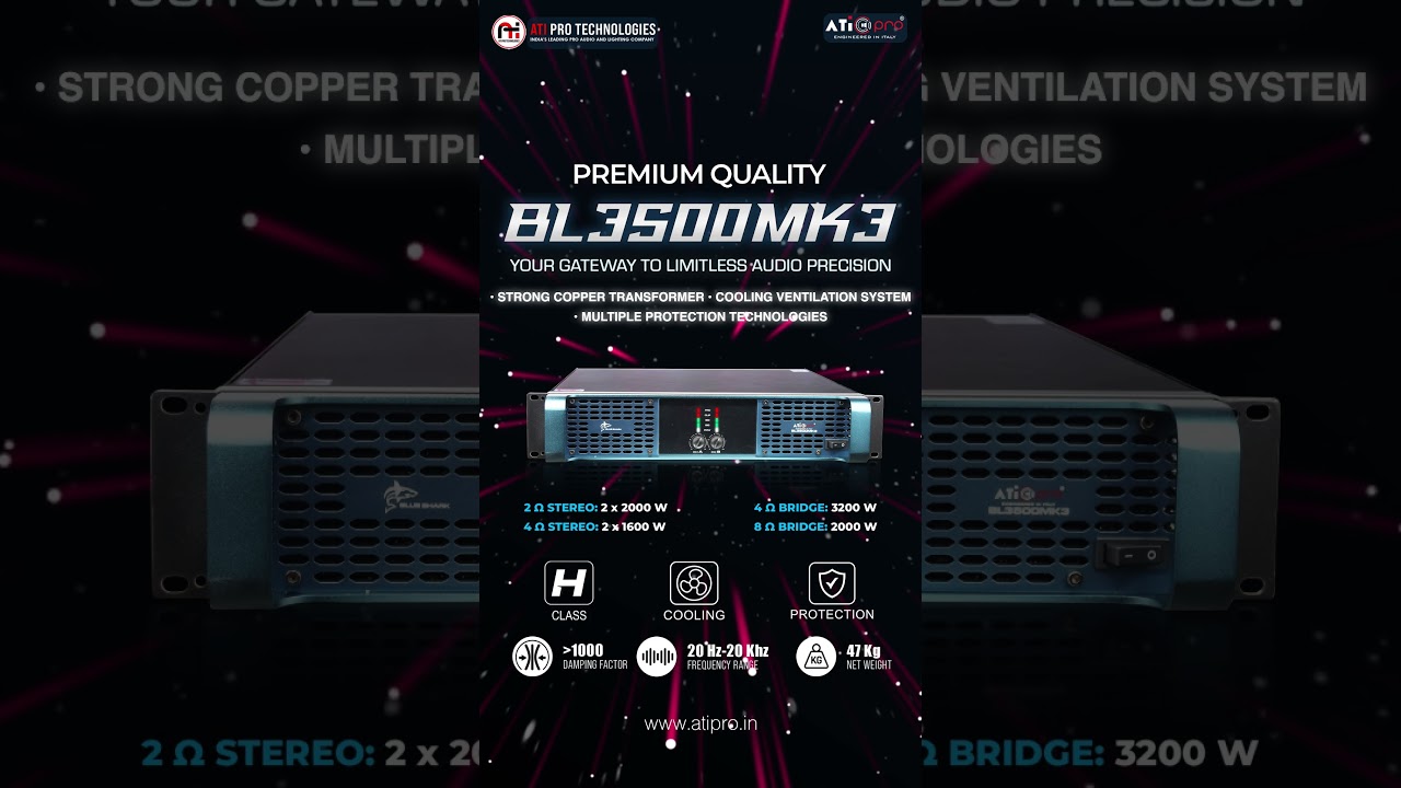 ATI Pro BL3500 MK3 DJ Amplifier with Premium Quality &  long-lasting Performance| ATI Pro