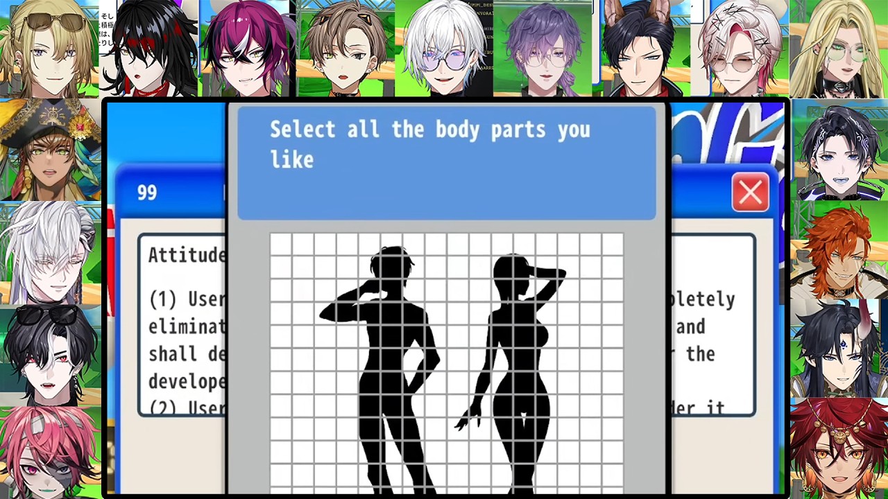 NIJI EN (часть 2) + ответы FSP на вопрос "Выберите все части тела, которые вам нравятся"