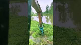 Large-Scale Aquatic Plant Removal! #cleaning #satisfying #machinery