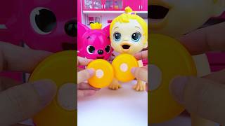 minnie mouse & pinkfong eats humburger toys set | satisfying asmr miniature toy with subeo unboxing