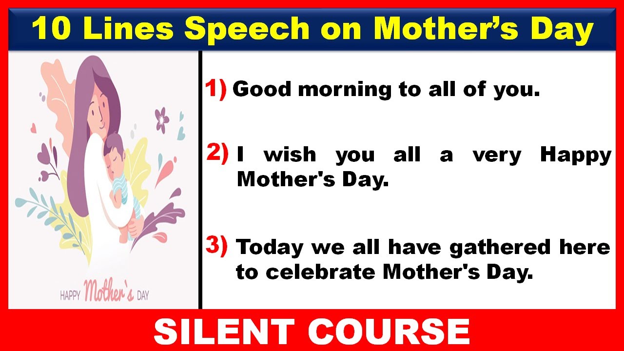 10 Lines Speech on Mothers Day In English | Few Lines On Mother's Day In English