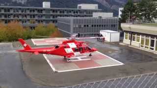Probeanflug Neue Helikopter - Landeplätze, Kantonsspital Graubünden, 16.10.2014