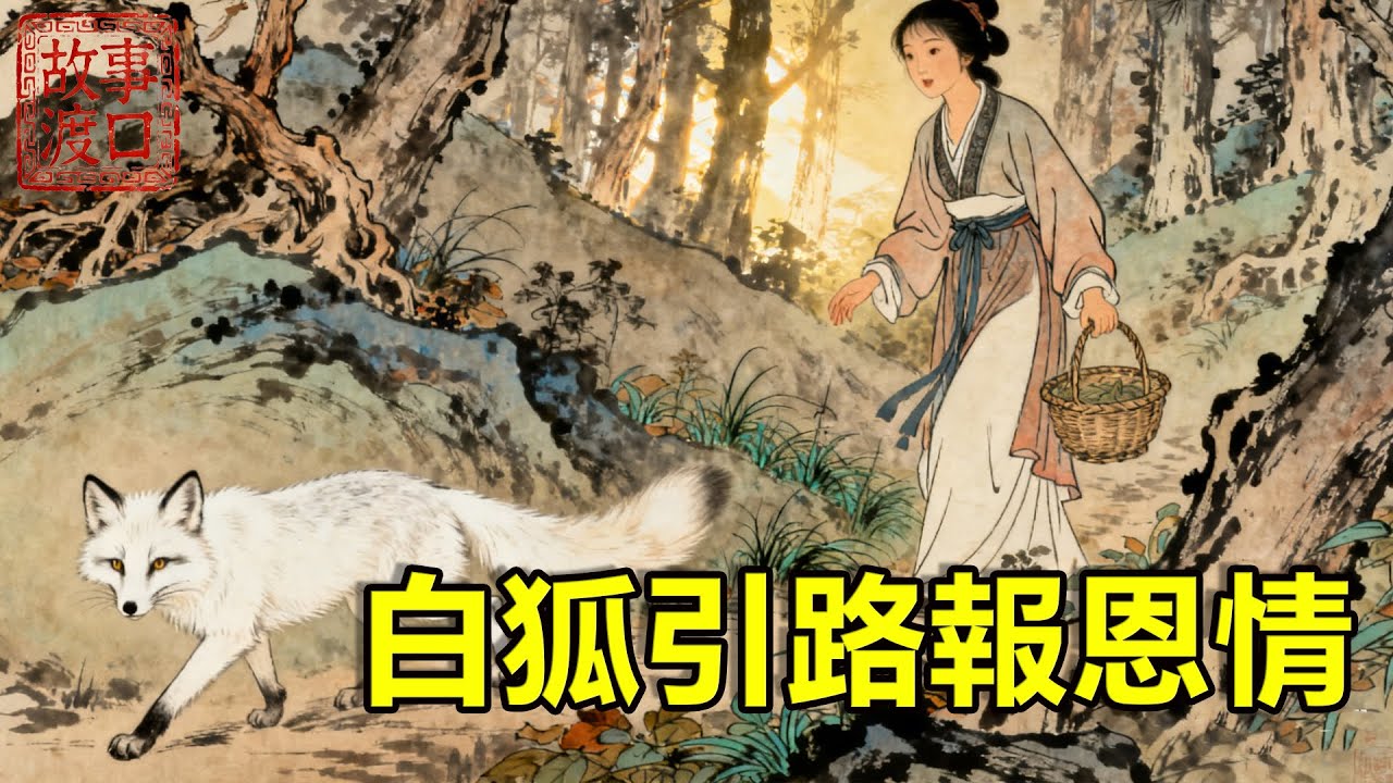 繼女日日被後娘毒打，上山砍柴時救下受傷白狐，白狐引領她發現珍稀藥圃，苦心鑽研，終成一代女名醫！【故事渡口】#民間故事 #故事分享 #故事