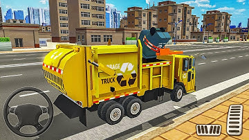 Recycling Truck Picking up Trash Bins - Garbage Truck Driving Simulator - Android Gameplay