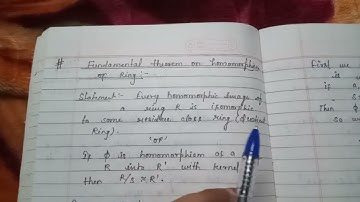 Fundamental Theorem on Homomorphism of Ring (Abstract Algebra)Msc BSc