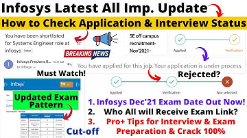 Infosys All Important Updates in One Video - Exam Date, How to Check Application & Interview Status!