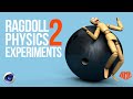 Ragdoll experiments 2  more physics fun in cinema 4d