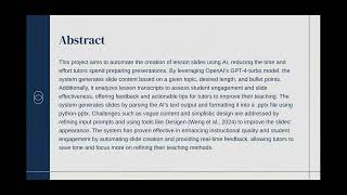 AI-Driven Automated Slide Generation and Transcript-Based Feedback for Enhancing Teaching Efficiency