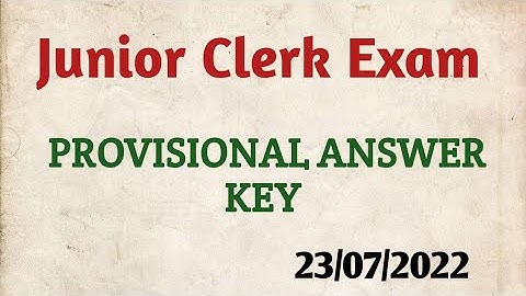 Junior Clerk Exam Provisional Answer key 2022.Ep:444