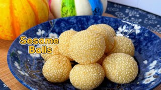 A Classic and Super Popular Chinese Dessert ——Golden Sesame Balls | Crispy Outside, Chewy Inside!
