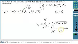 Finding the roots of a cubic polynomial - Example 1