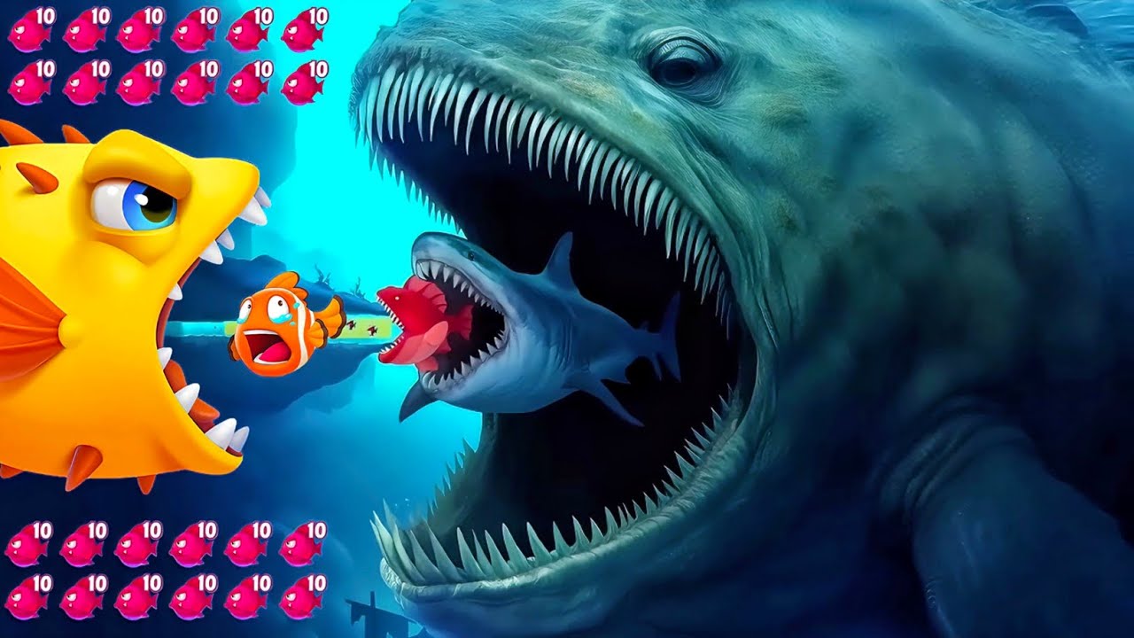 Fishdom 🐟 Monster Shark Extreme Attack 🔥 Fish Rescue from Monster Shark ...