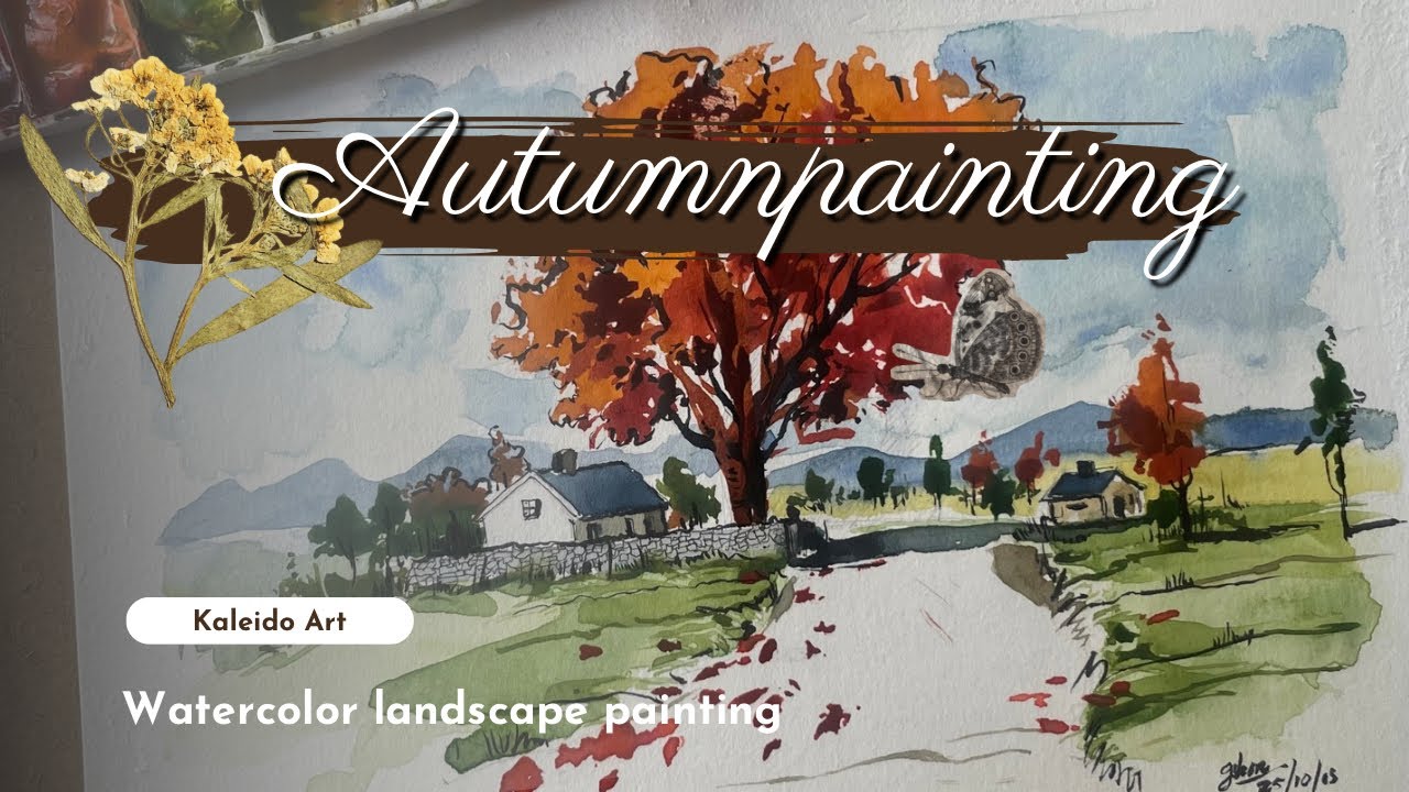 Warm Autumn Colors 🍁 | Watercolor Landscape Painting Process