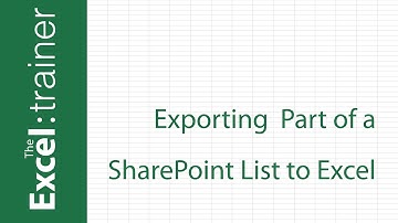 Exporting Part of a SharePoint List to Excel