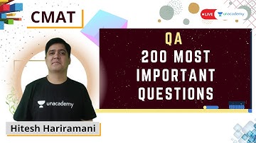CMAT 2021 | 200 Most Important Questions | QA | Hitesh Hariramani | Unacademy CATalyst