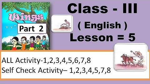Class 3 English Wings Part 2 Lesson 5 All Activity – 1 to 8 Self Check Activity – 1 to 8 Answers WB