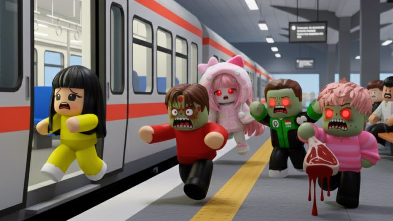 RUN!! Mio PANIK KIAMAT ZOMBIE DI KERETA‼️ Liburan Bocil Yuta dan Harabi Gagal | Zombie Roblox