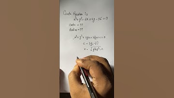 Circle Equation Given , Find centre and radius #math #mathtricks #mathconcepts