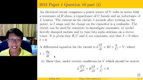 2018 A Level H2 Math Paper 1 Question 10 (differentiation)