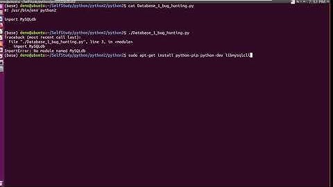 python2  bug , try to use mysql but failed case 1 , ImportError No module named MySQLdb
