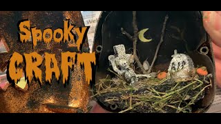 Haunted cemetery Easy Halloween diorama ASMR