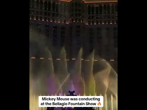Mickey Mouse at the Bellagio Fountains 🤩