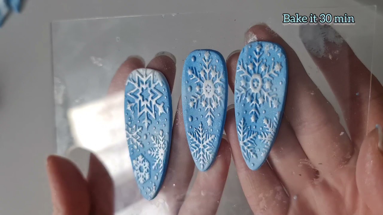 snowflakes jewelry Set from polymer clay. polymer clay tutorial - YouTube