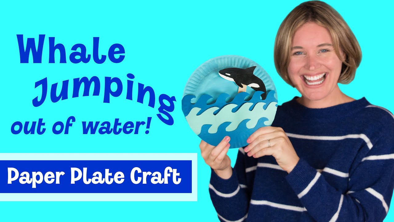 Blue Whale Paper Plate Craft - The Farmwife Crafts