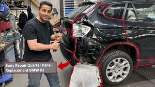 Body Repair Quarter Panel Replacement BMW X3 Karosserie-Reparatur, Austausch der Seitenverkleidung