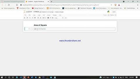 Area of square | Python Program | Jupyter notebook