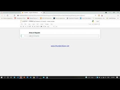 Area of square | Python Program | Jupyter notebook - YouTube
