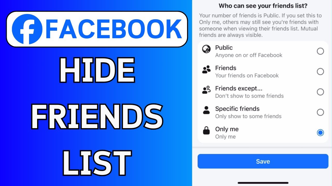 How To Hide Friends List On Facebook - YouTube