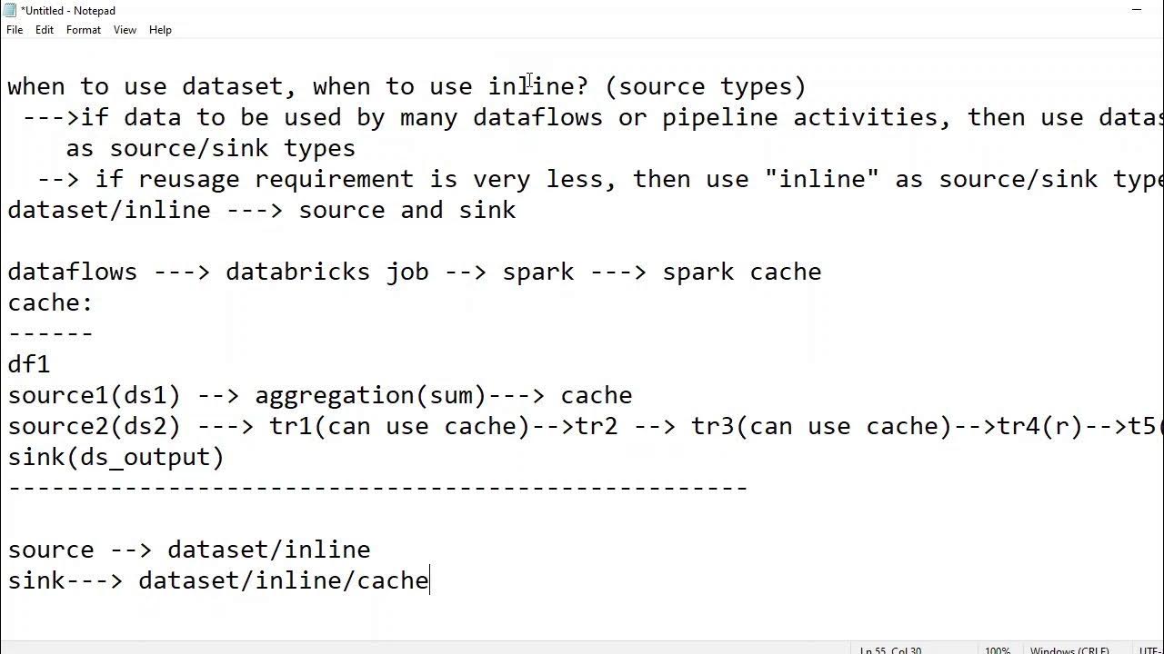 ADF source and sink types and What is cache sink - YouTube