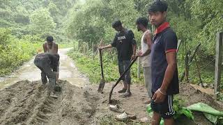 Inspect of Heavy 🪨 Rain fall we will not stop our working...By the grace of God