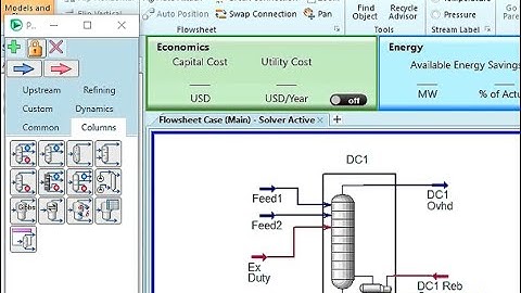 Aspen HYSYS Lecture 12 Separation Columns Demathanizer modelled as reboiled absorber column