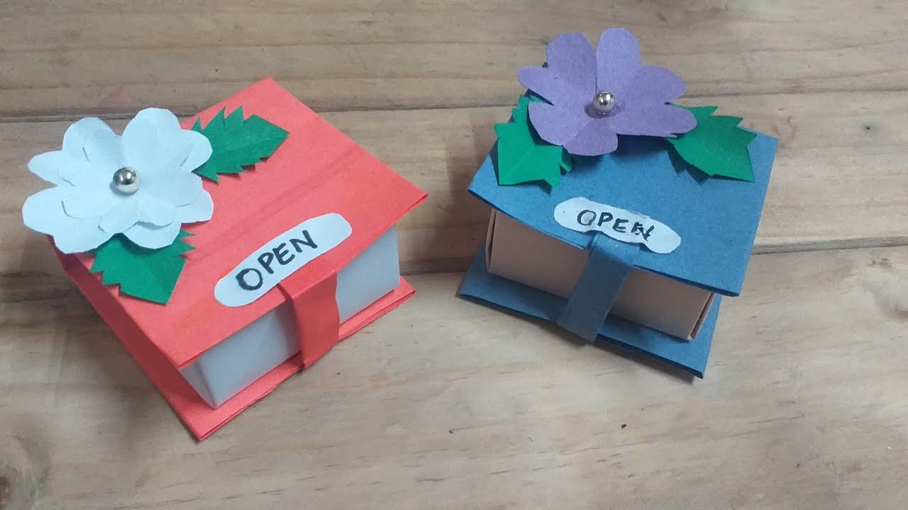 DIY Paper Gift Box / paper craft / how to make mini paper gift box ...