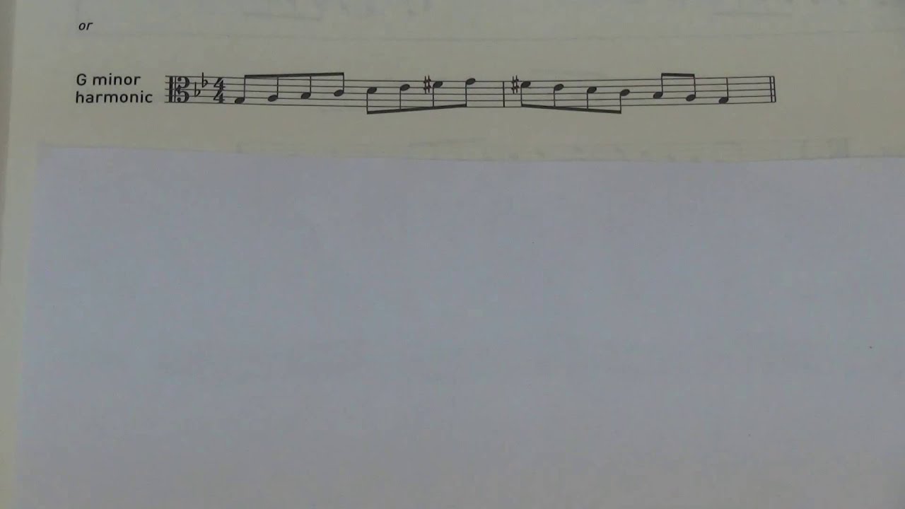 ABRSM Viola Grade 2 scales and arpeggios - G minor harmonic scale - YouTube