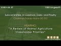 “A Review of Animal Agriculture Stakeholder Priorities”