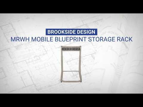 Brookside Design - Pivot Wall Mount Blueprint Storage Rack with 12