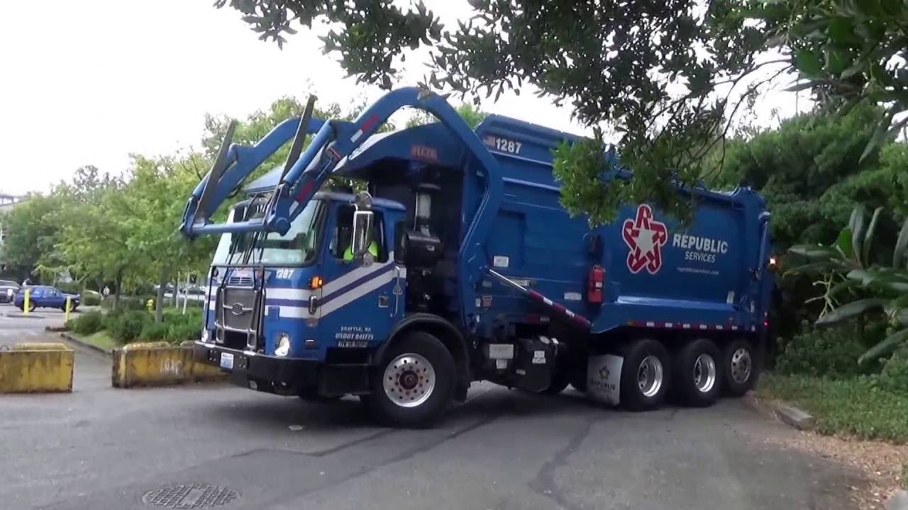 Republic Services Of Seattle, Wa 1287 Autocar ACX Heil Freedom Front Loader YouTube