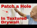 Fix hole in textured drywall #diy #drywall #fyp