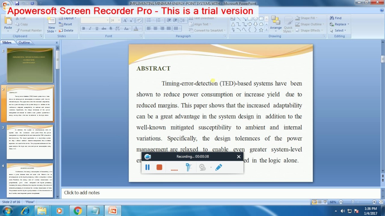 IEEE 2016-2017 VLSI PROJECTS  IMPLEMENTING MINIMUM ENERGY POINT SYSTEMS WITHADAPTIVE LOGIC