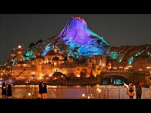 Tokyo DisneySea Nighttime Walkthrough - Evening at the Tokyo Disney Resort [4K POV]
