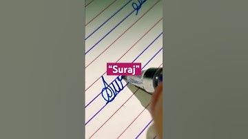 “Suraj” name in cursive handwriting#handwriting #share #art #shorts #cursive #name