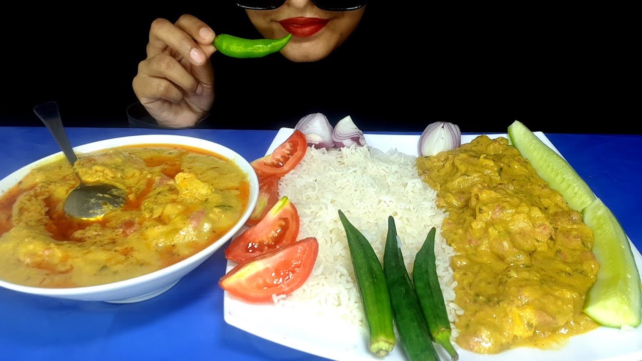 asmr-eating-kadi-pakora-with-rice-mukbang-no-talking-youtube