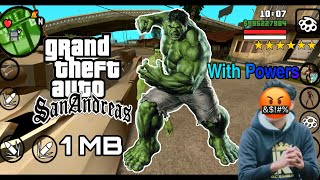 How To Install Hulk Mod With Powers In Gta San Andreas Hindiurdu In 1 Mb Android Gamerz Luck