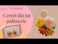 Cercei handmade din lut polimeric cu flori