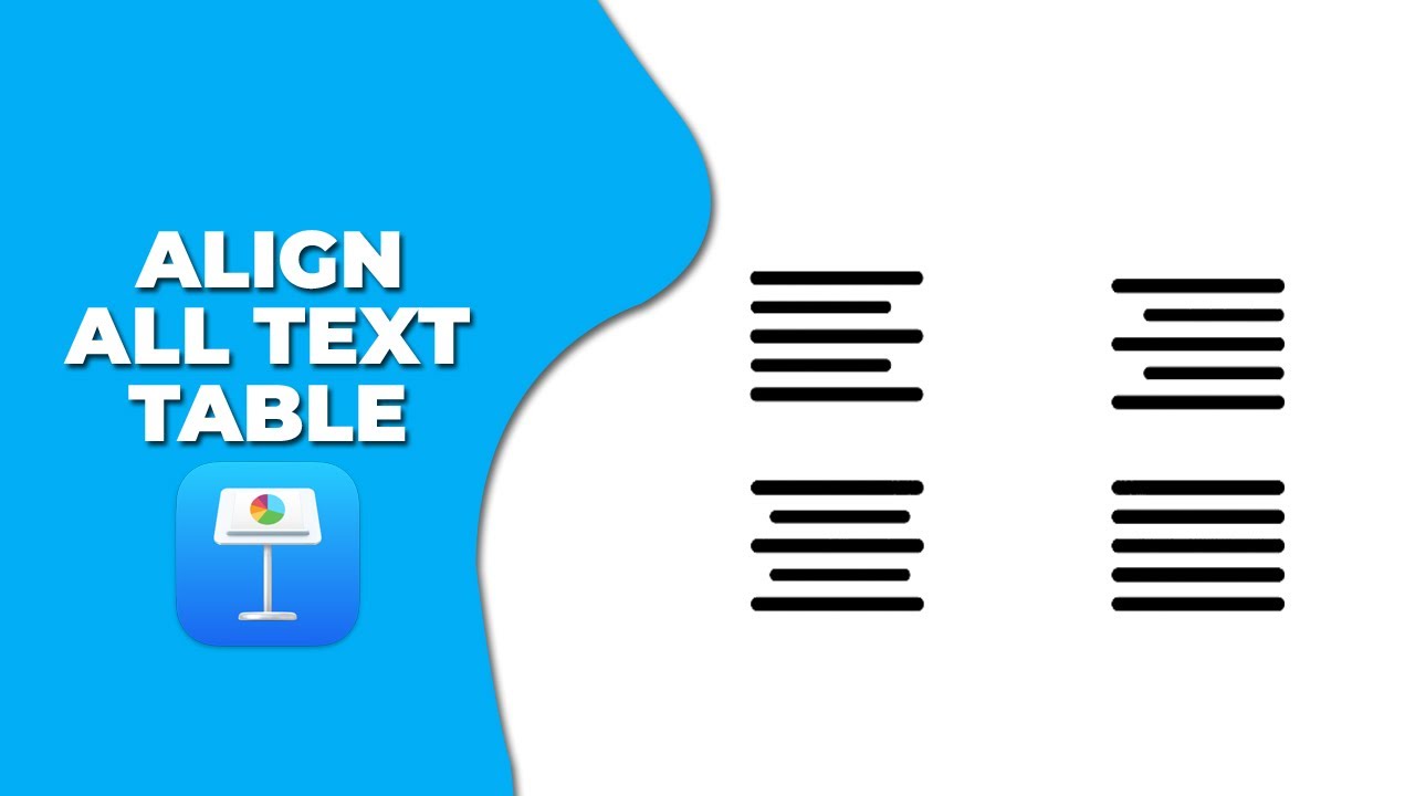 How to align all text in a keynote table - YouTube