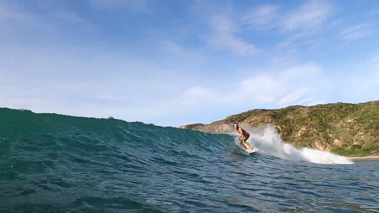 Surfing a secret beach break